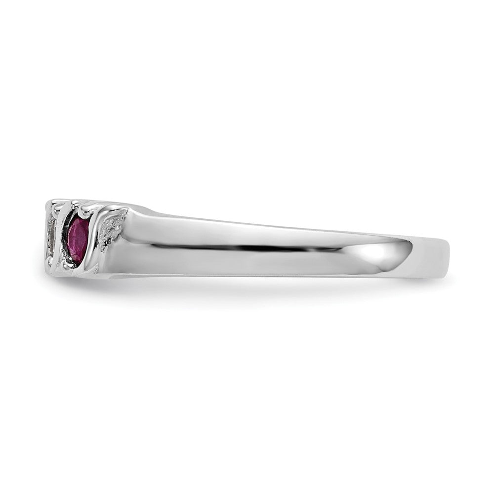 14k White Gold Diamond w/Ruby Band