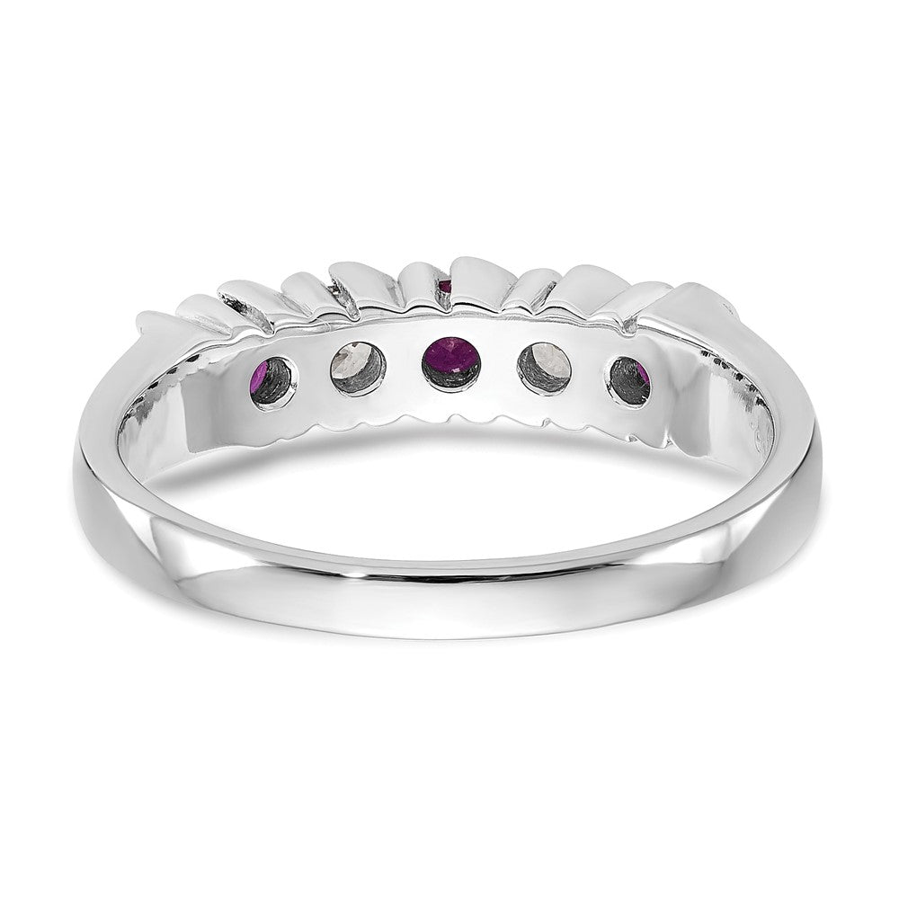 14k White Gold Diamond w/Ruby Band