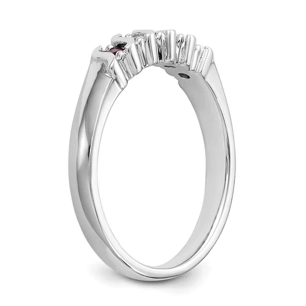 14k White Gold Diamond w/Ruby Band