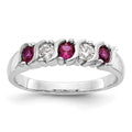 14k White Gold Diamond w/Ruby Band