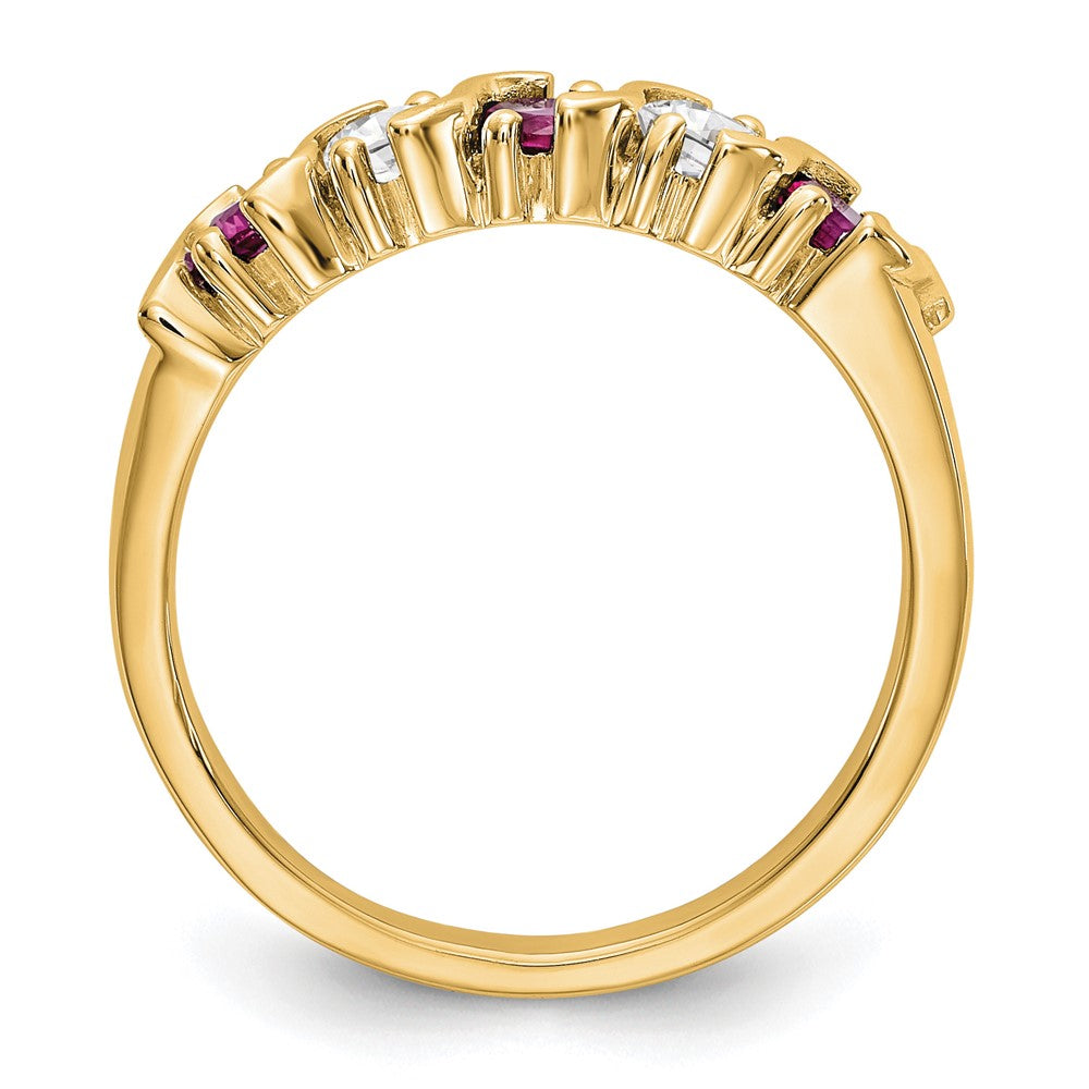 14k Yellow Gold Diamond w/Ruby Band