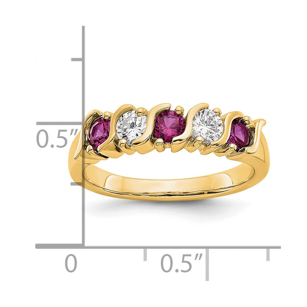 14k Yellow Gold Diamond w/Ruby Band