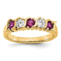 14k Yellow Gold Diamond w/Ruby Band