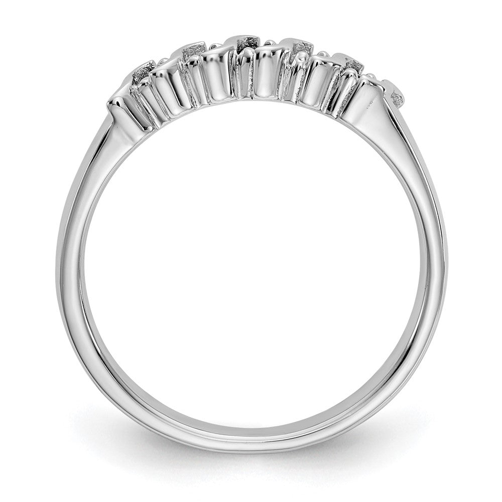 14k White Gold Diamond w/Sapphire Band