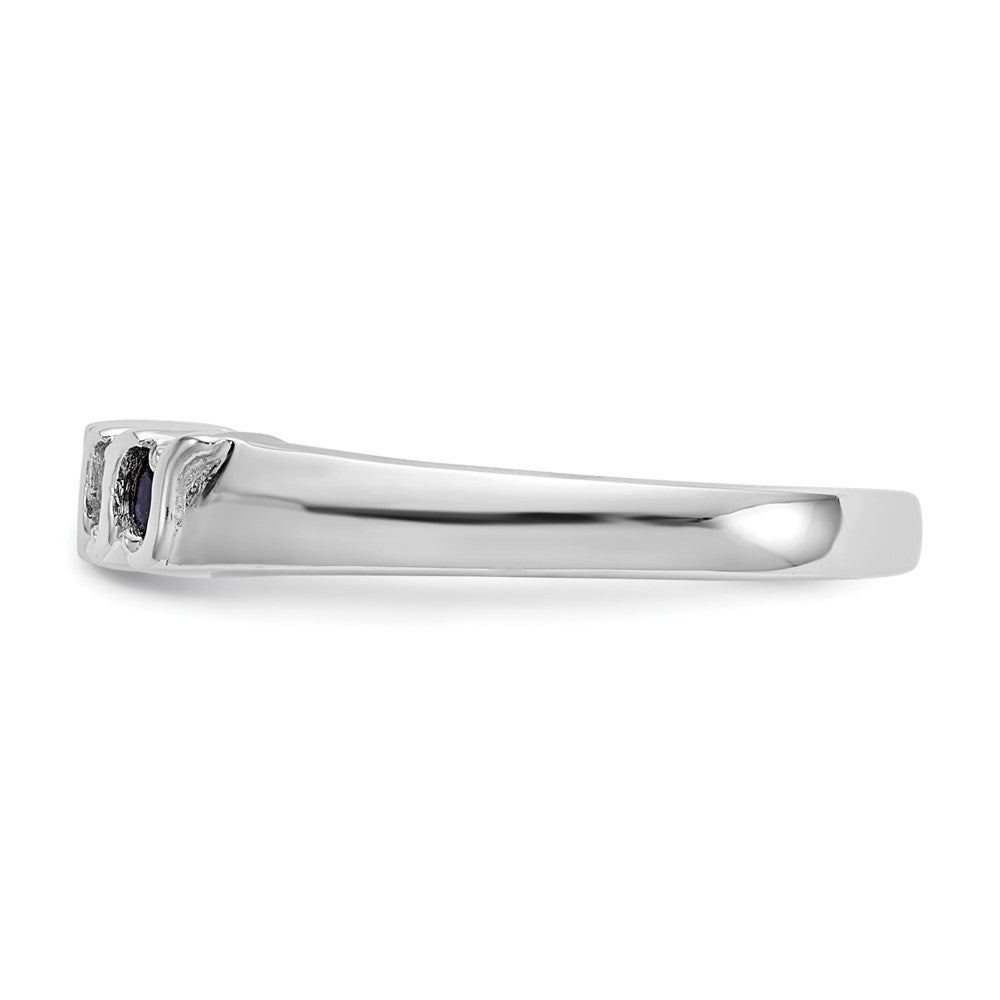 14k White Gold Diamond w/Sapphire Band