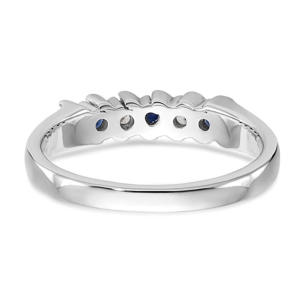14k White Gold Diamond w/Sapphire Band