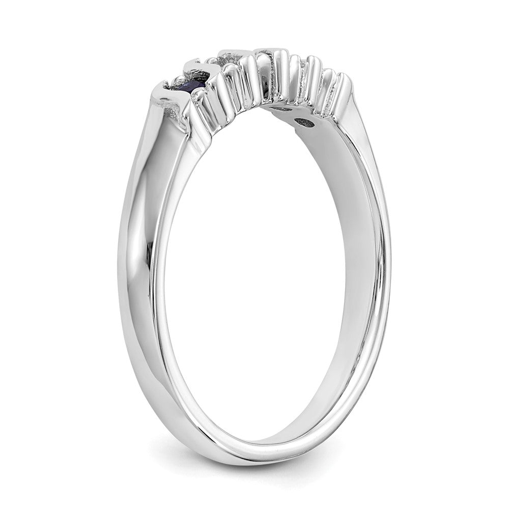 14k White Gold Diamond w/Sapphire Band
