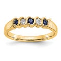 14k Yellow Gold Diamond w/Sapphire Band