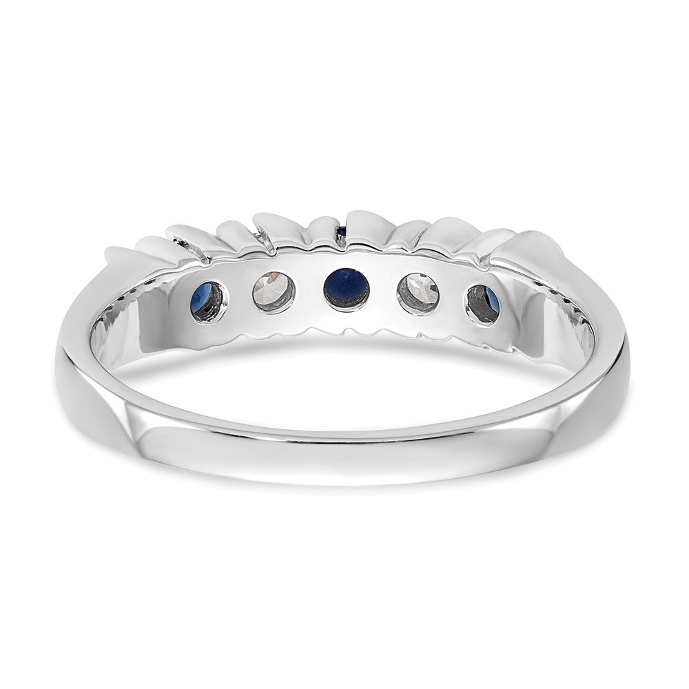 14k White Gold Diamond w/Sapphire Band