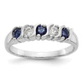 14k White Gold Diamond w/Sapphire Band