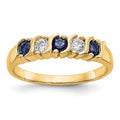 14k Yellow Gold Diamond w/Sapphire Band