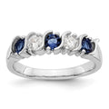14k White Gold Diamond w/Sapphire Band