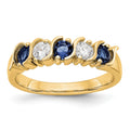 14k Yellow Gold Diamond w/Sapphire Band
