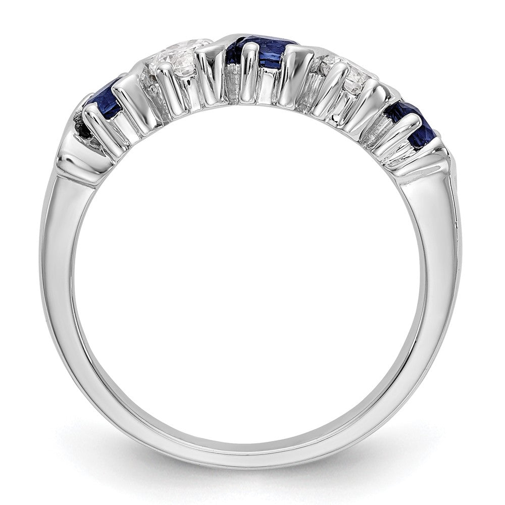 14k White Gold Diamond w/Sapphire Band