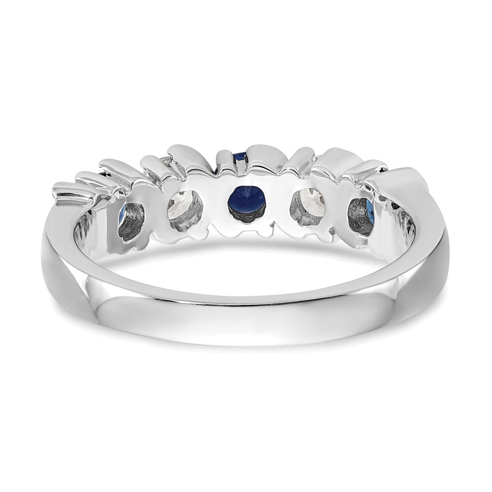 14k White Gold Diamond w/Sapphire Band