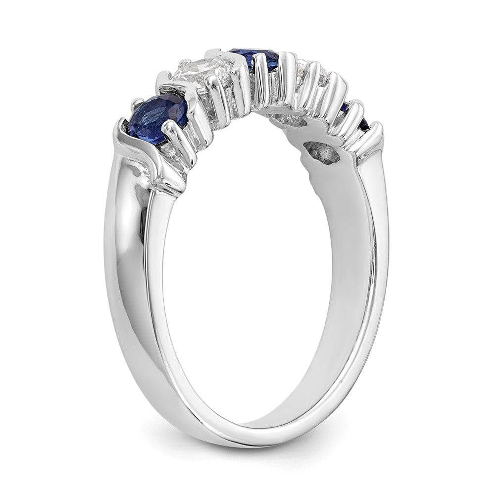 14k White Gold Diamond w/Sapphire Band