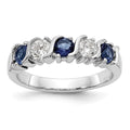 14k White Gold Diamond w/Sapphire Band
