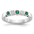 14k White Gold Diamond w/Emerald Band