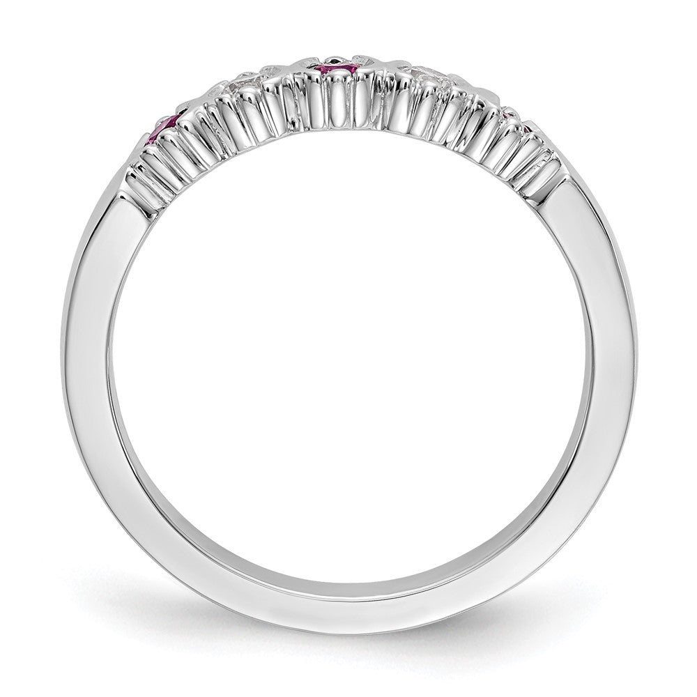 14k White Gold Diamond w/Ruby Band
