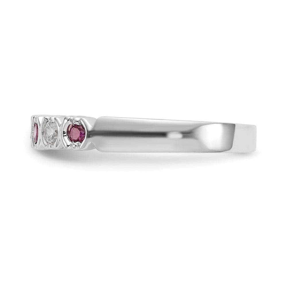 14k White Gold Diamond w/Ruby Band