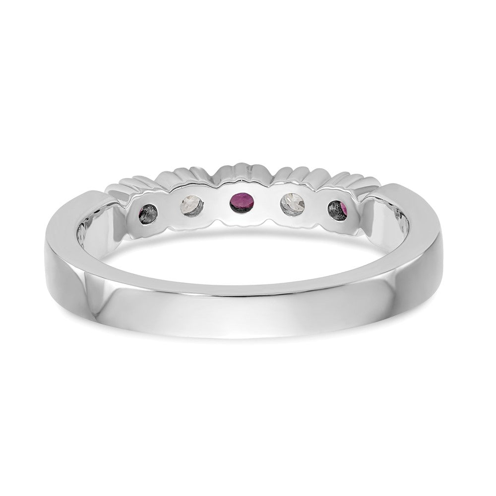 14k White Gold Diamond w/Ruby Band
