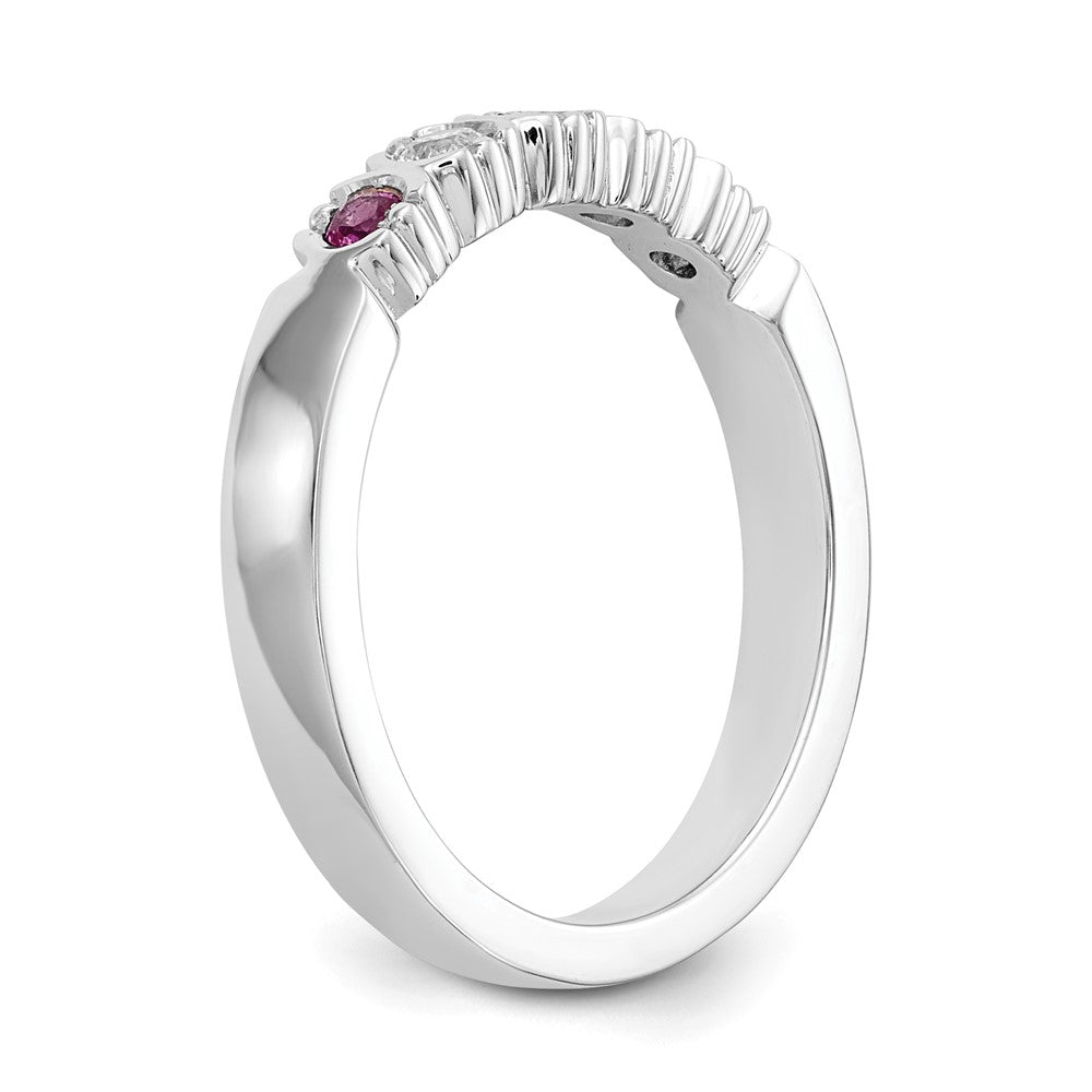 14k White Gold Diamond w/Ruby Band