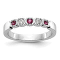 14k White Gold Diamond w/Ruby Band