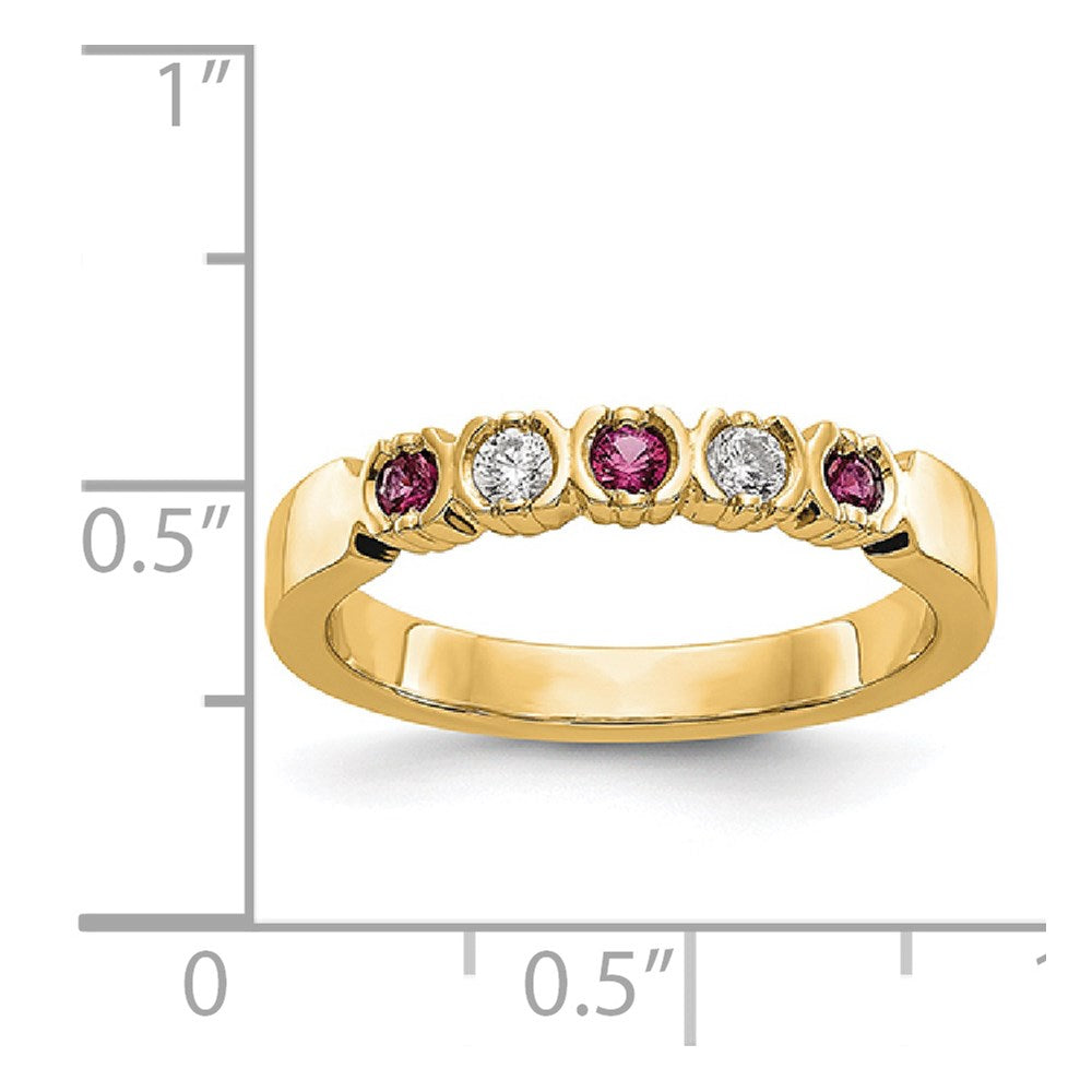 14k Yellow Gold Diamond w/Ruby Band