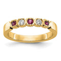 14k Yellow Gold Diamond w/Ruby Band