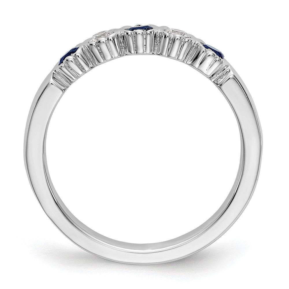 14k White Gold Diamond w/Sapphire Band