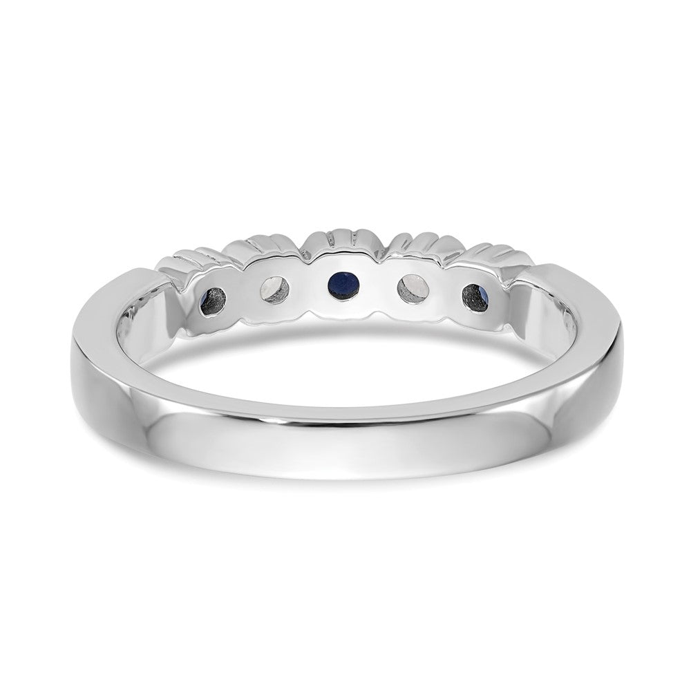 14k White Gold Diamond w/Sapphire Band