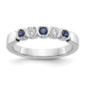 14k White Gold Diamond w/Sapphire Band