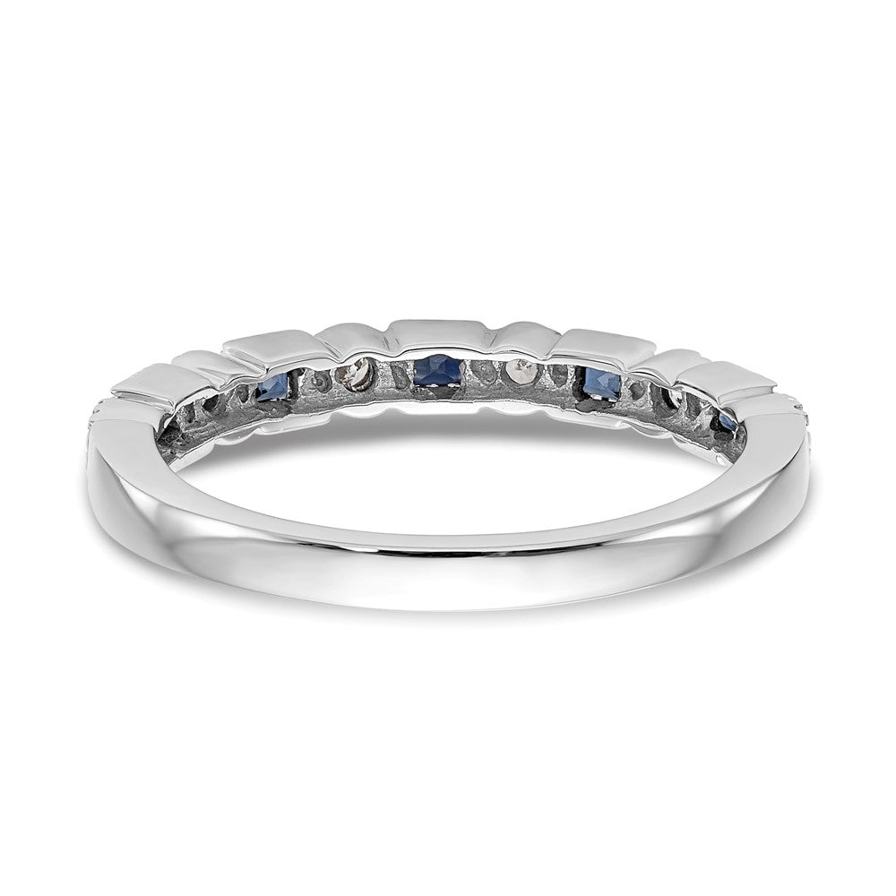 10K White Gold Diamond w/Sapphire Band