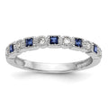 14k White Gold Diamond w/Sapphire Band