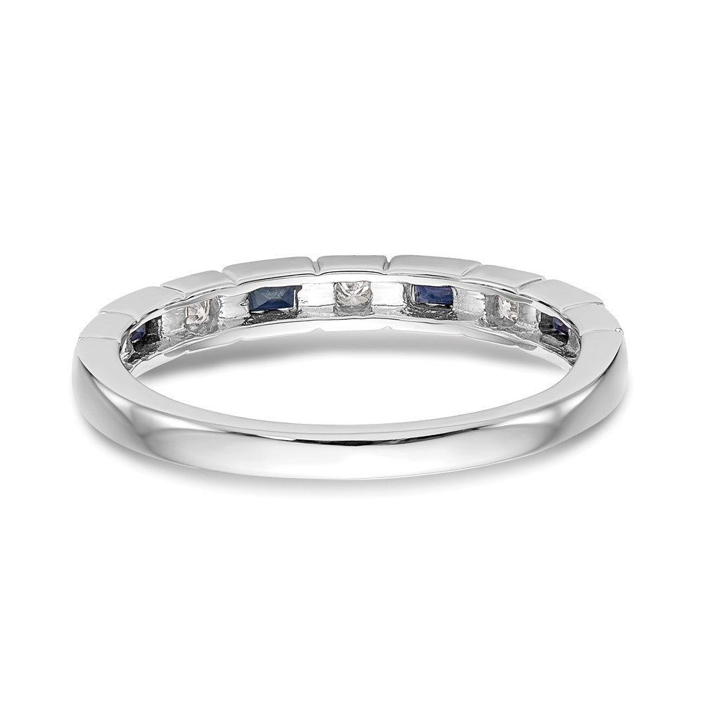 10K White Gold Diamond w/Sapphire Band