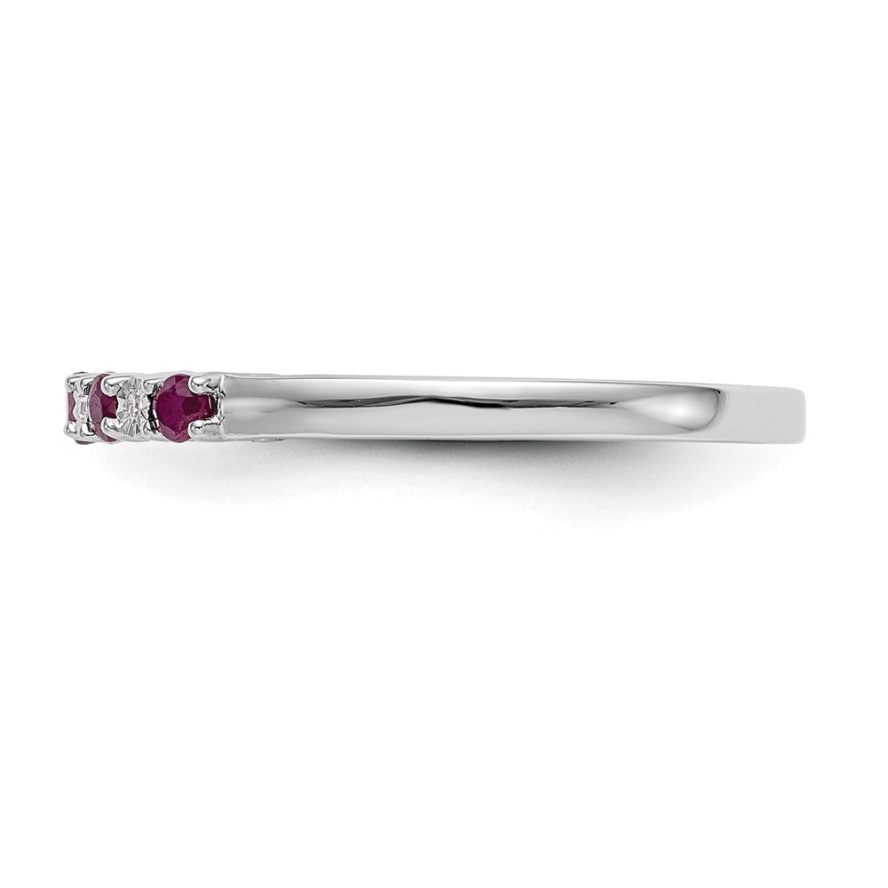 14k White Gold Diamond w/Ruby Band