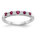 14k White Gold Diamond w/Ruby Band
