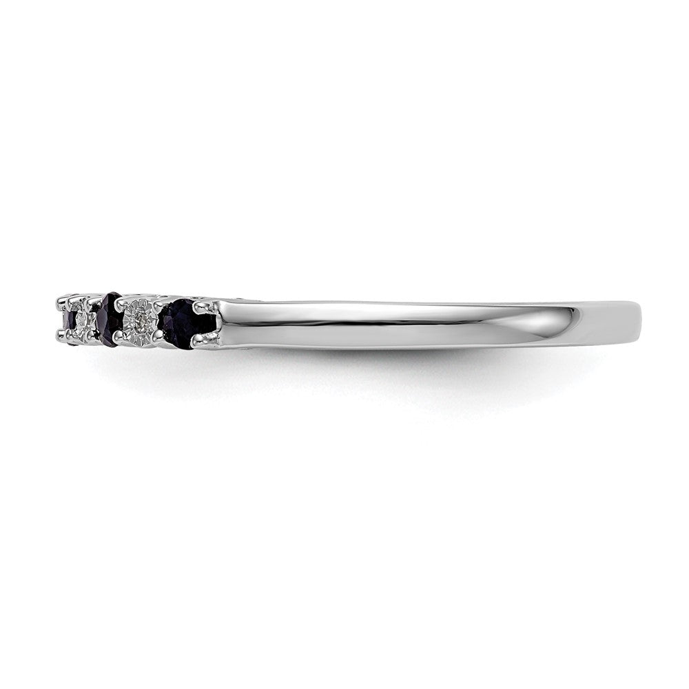 14k White Gold Diamond w/Sapphire Band