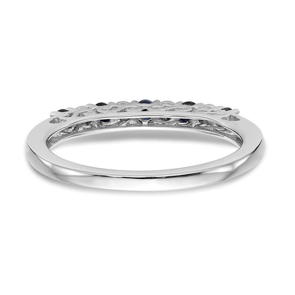 14k White Gold Diamond w/Sapphire Band