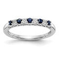 14k White Gold Diamond w/Sapphire Band