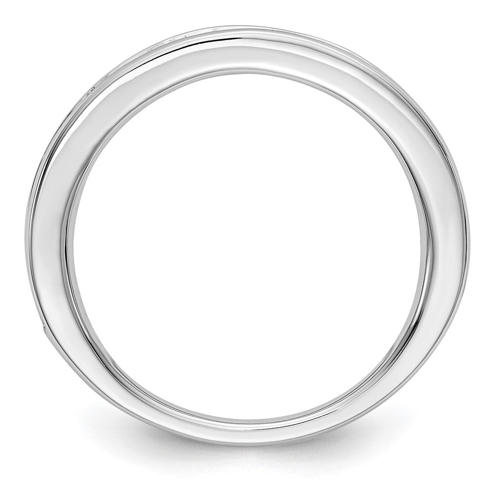 14k White Gold Emerald Band