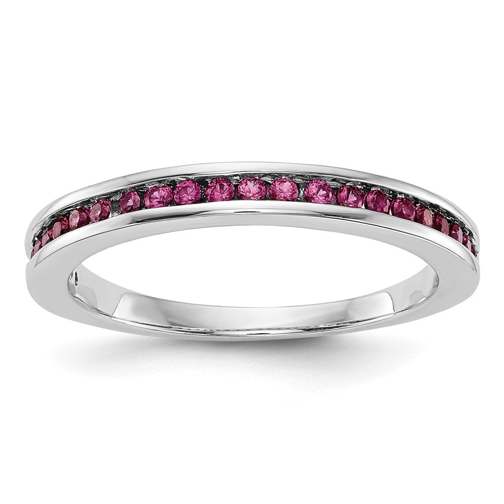 14k White Gold Ruby Band