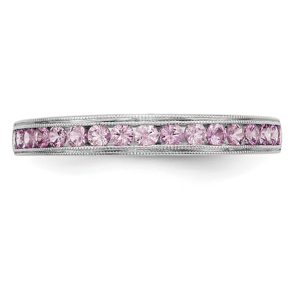 10K White Gold Pink Sapphire Band