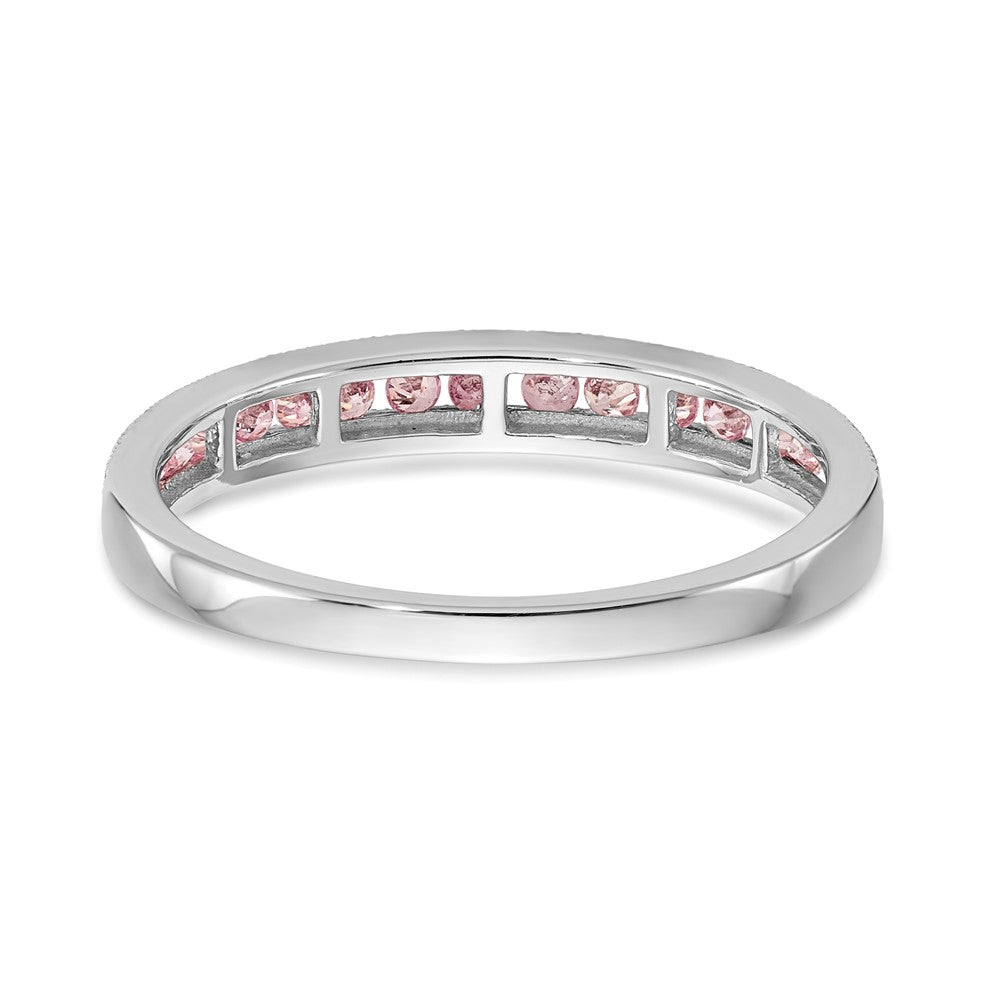 10K White Gold Pink Sapphire Band
