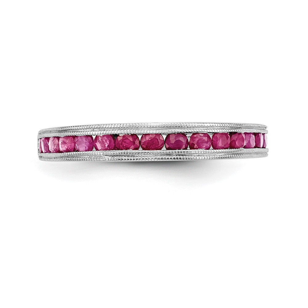 14k White Gold Ruby Band
