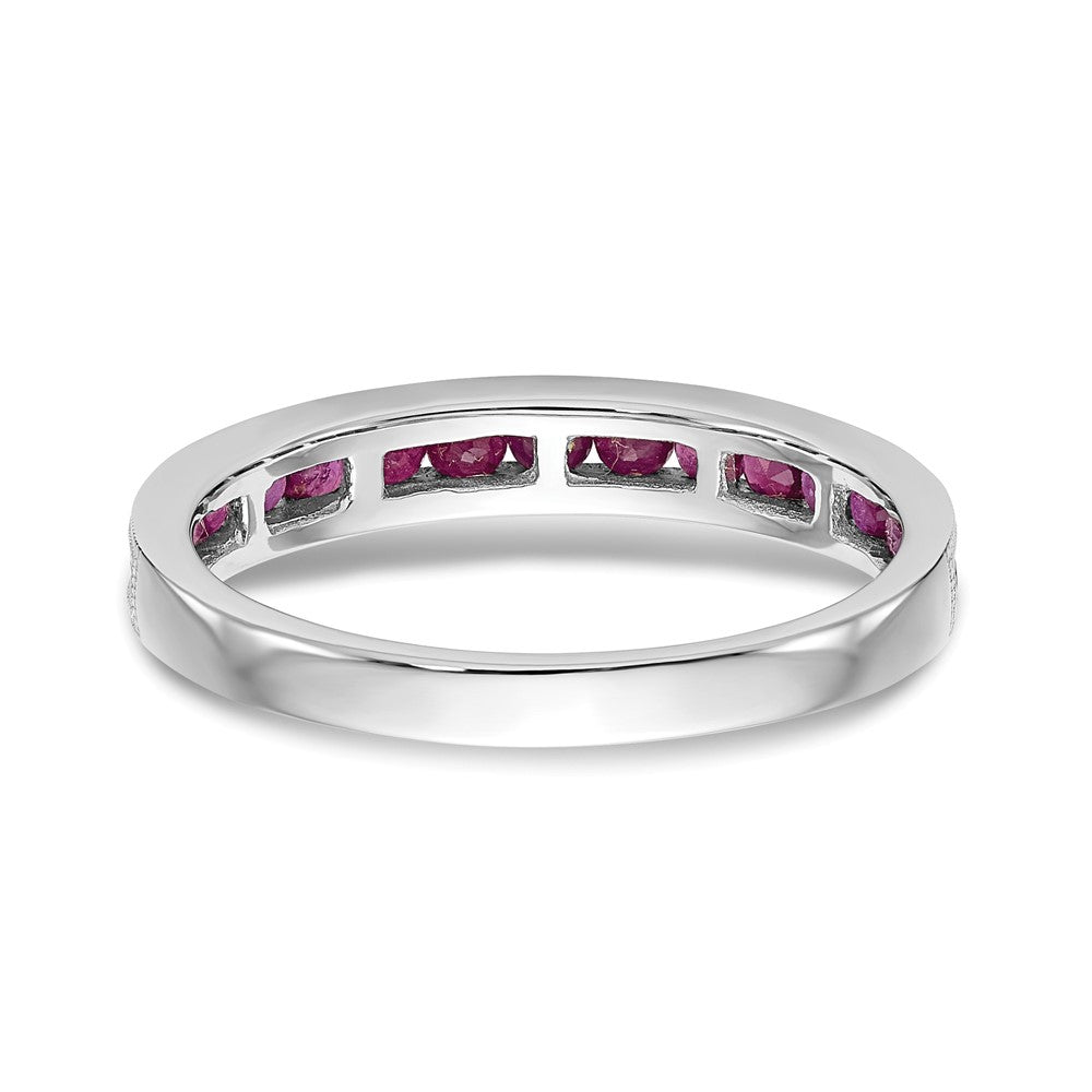 14k White Gold Ruby Band