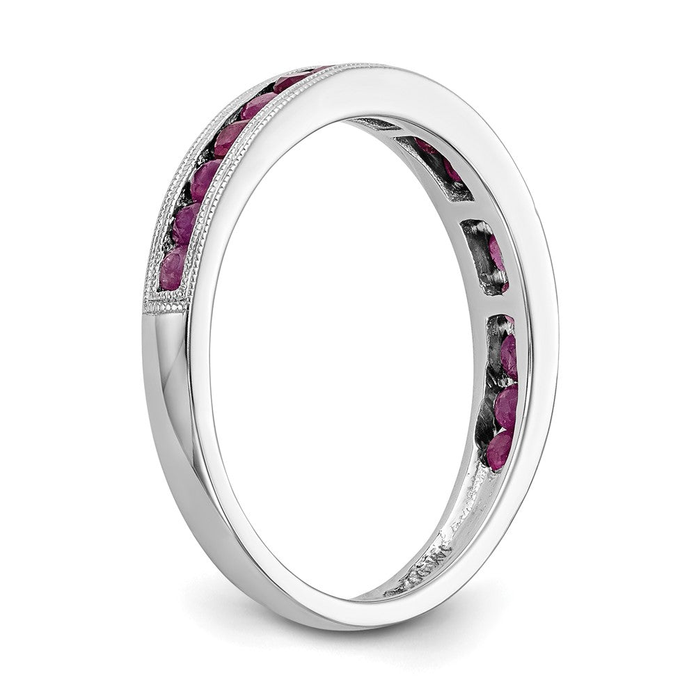 14k White Gold Ruby Band