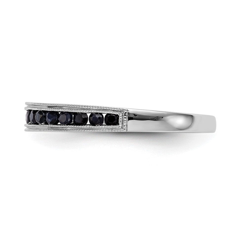 14k White Gold Blue Sapphire Band