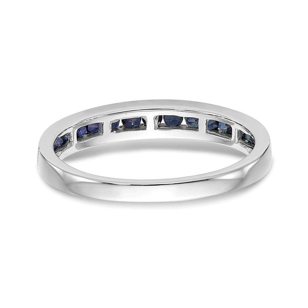 14k White Gold Blue Sapphire Band