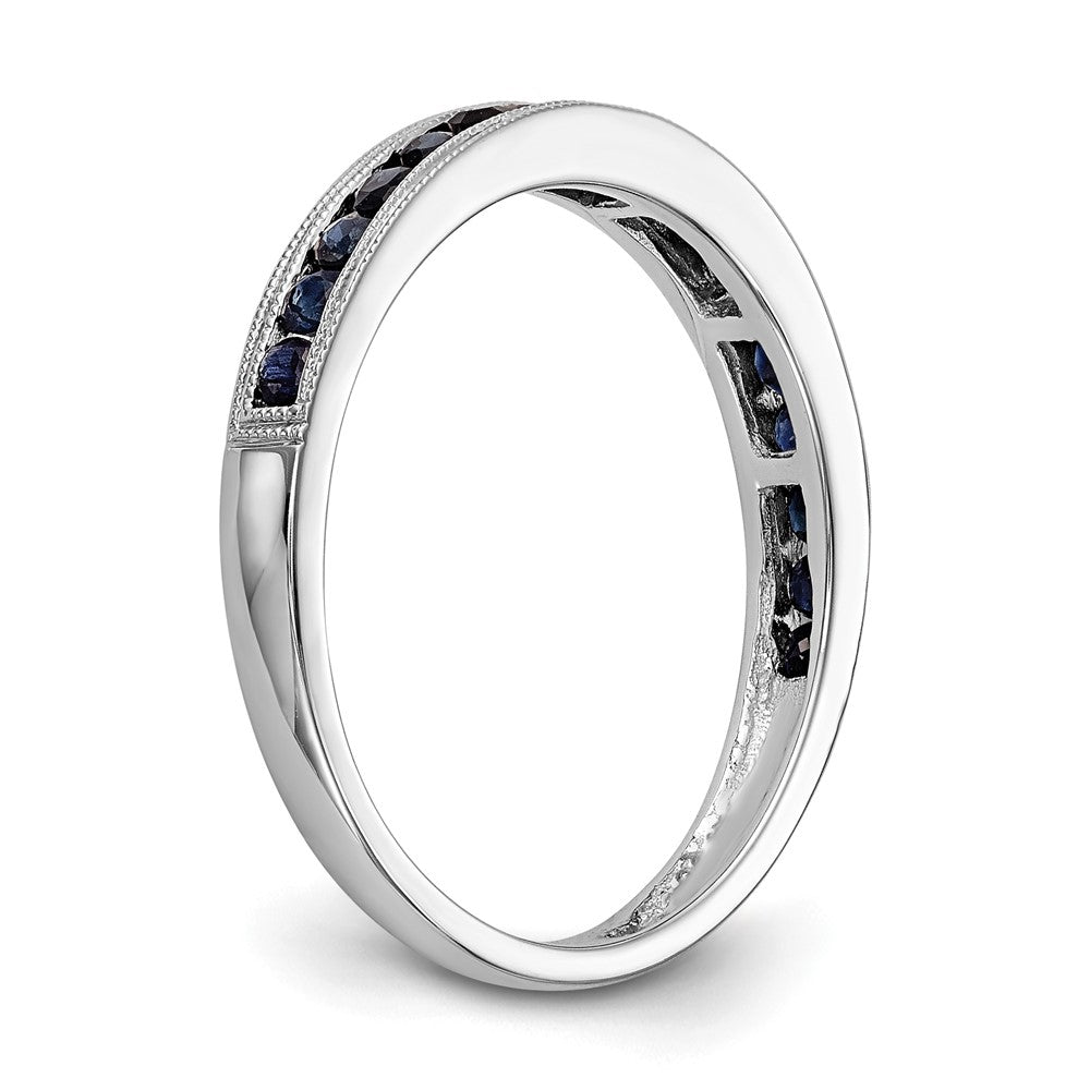 14k White Gold Blue Sapphire Band